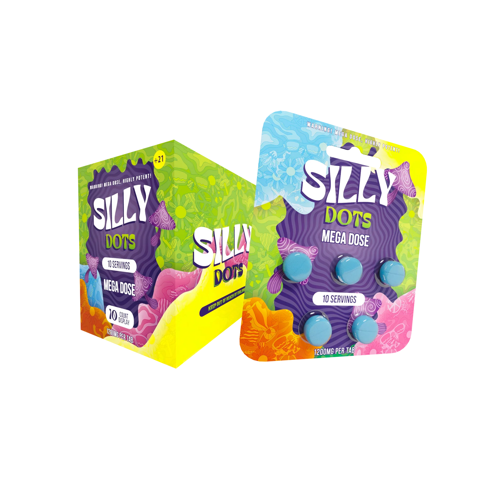 Silly Dots Mega Dose 1200mg Tabs (Grape Burst • 5 Tabs • 6000mg)